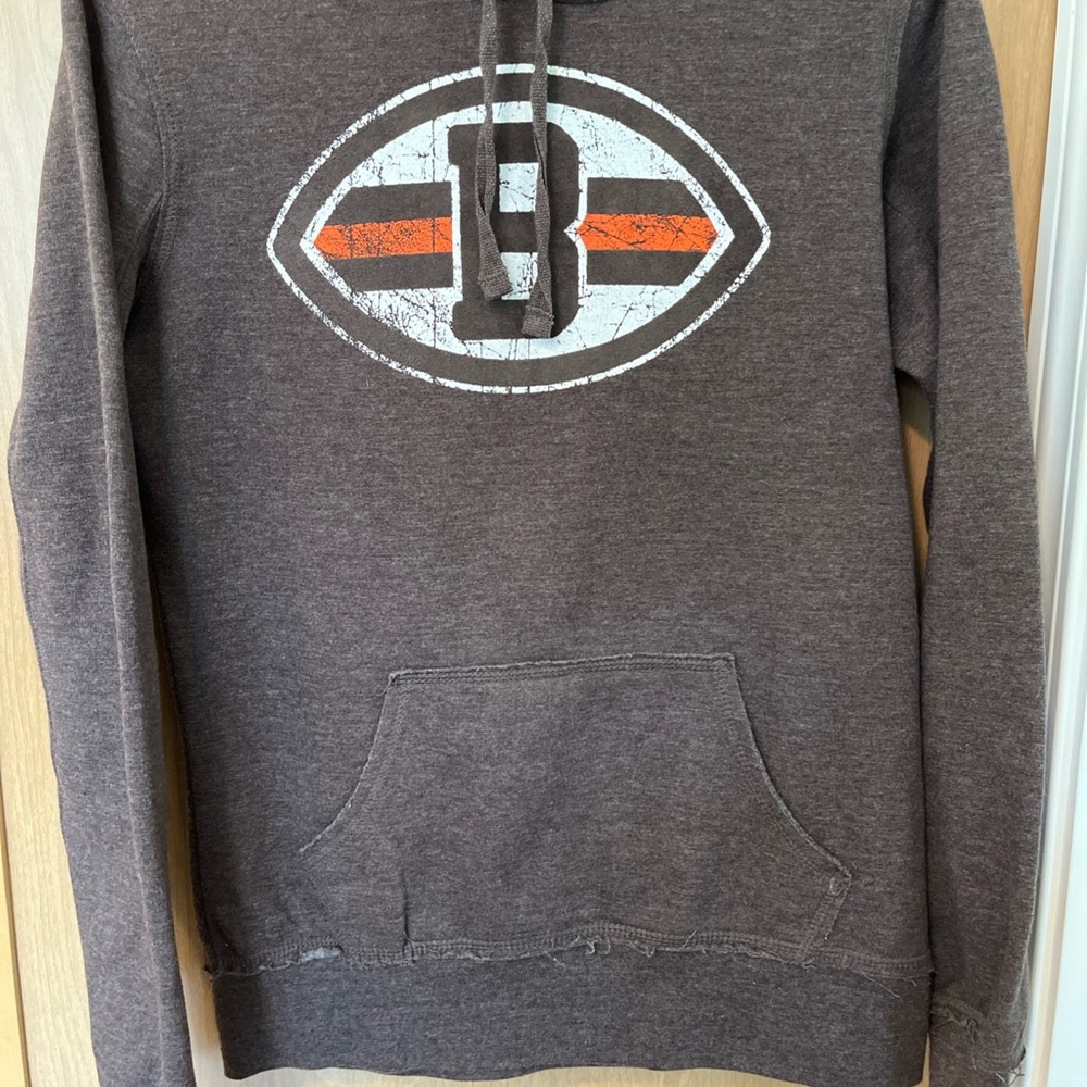 NFL Team Apparel Womens Cleveland Browns Hoodie Sweatshirt Small Fringe